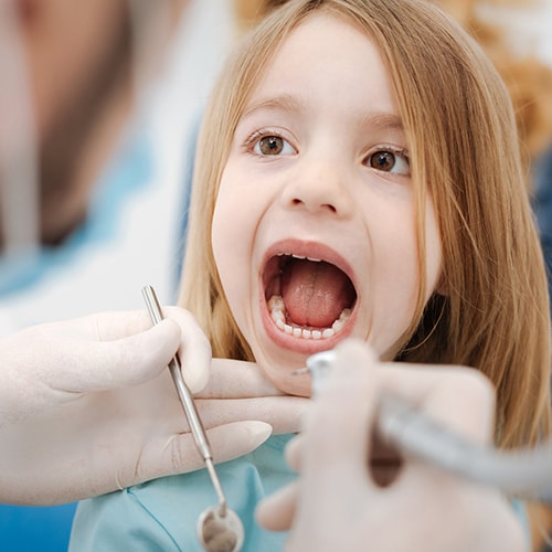  Young female technician looking into microscope in medical laboratory